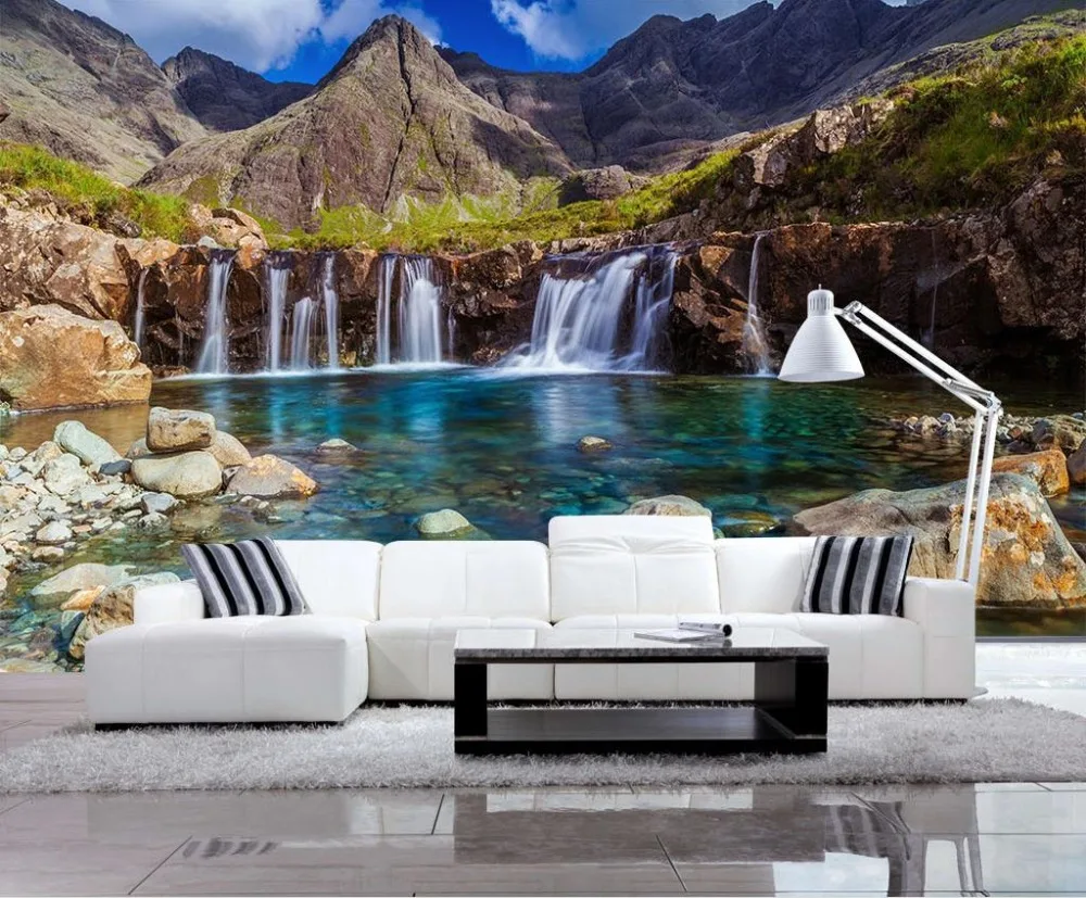 Beste Mooie Landschap Home Improvement Foto Behang Meer waterval TV wanddecoratie Schilderij Mural 3d