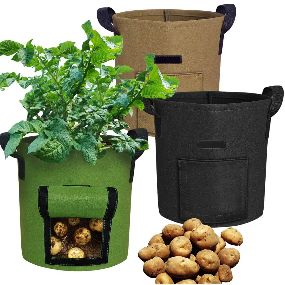 Garden Plant Potato Grow Bags Planter with Flap for Taro Radish Durable 