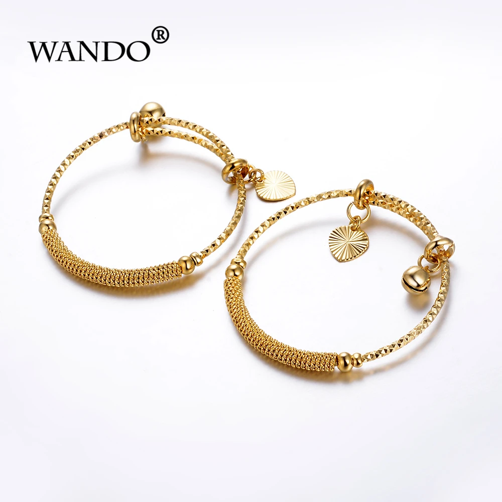 WANDO 2 шт. этнический браслет с колокольчиком золотого цвета и для