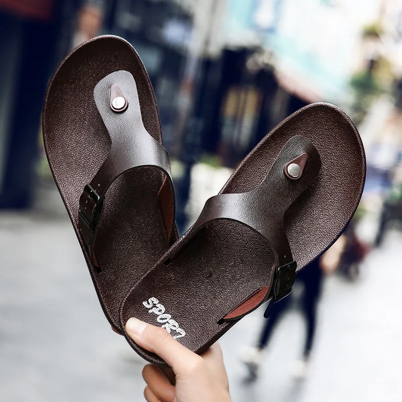 mens narrow flip flops