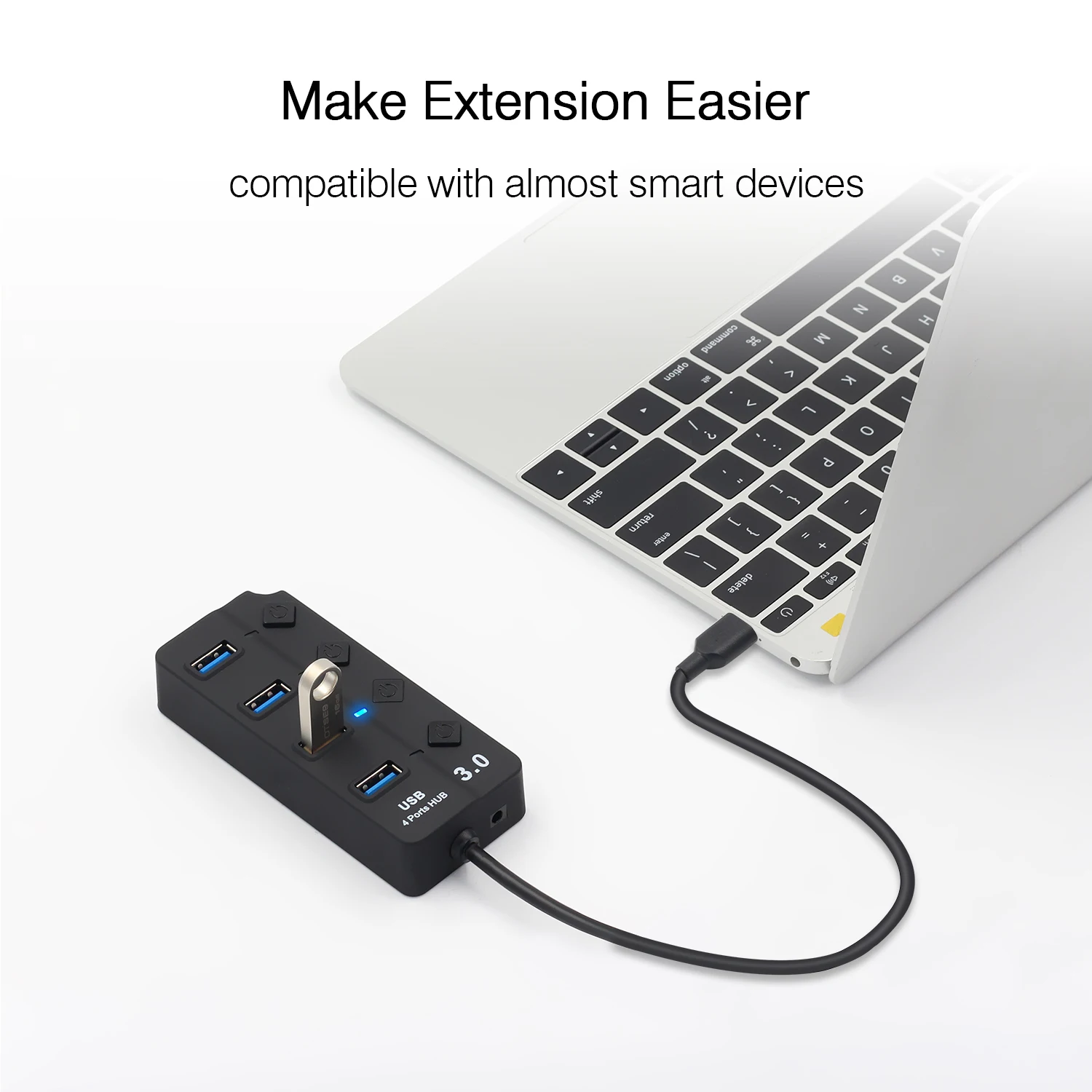 4/7 Порты и разъёмы USB 3,0 концентратор Разветвитель USB концентратор 3,0 с индивидуальным Мощность переключатели светодиодный индикатор ЕС и США Мощность адаптер для ноутбука MacBook