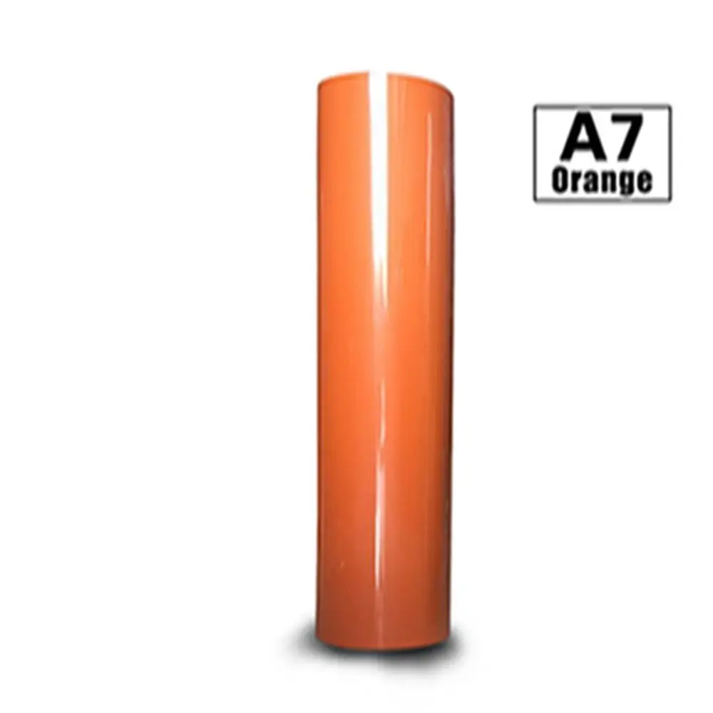 30 см x 20 см ПУ теплопередача Винил термопресс резка виниловая многоцветная пленка футболка одежда дизайн 1" x7. 87'' образец - Цвет: Orange