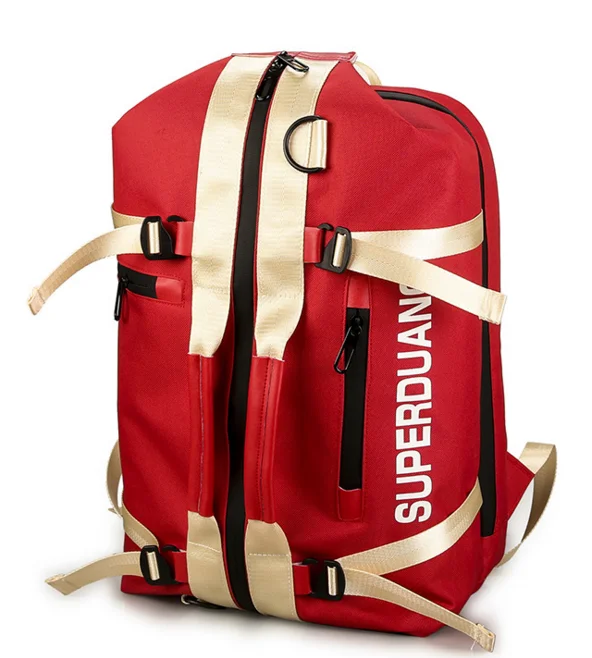 

Hip-hop Style Street Trend Backpack Personality Teenage Boy Student Letter Backpack Unisex Multi-function High Capacity Bag D176