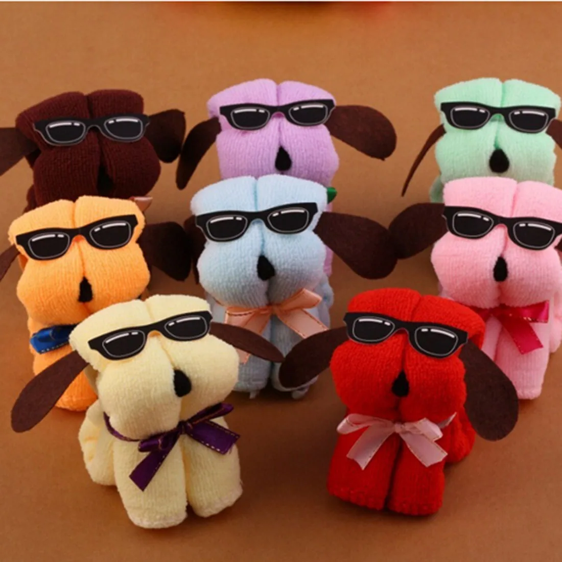 Модное полотенце из микрофибры Горячая новинка собака торт в форме+ солнцезащитные очки полотенце хлопковая салфетка свадебные подарки, произвольный цвет