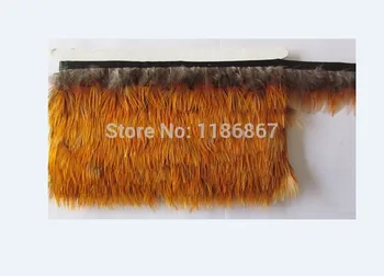 

New!Wholesale!10Yards/Lot Height 4-6cm Golden Pheasant Feather ribbons Yellow Back Feathers plumes Trim Fringe freeshipping KX32