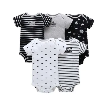 

5PCS/LOT Baby Bodysuits Infant Jumpsuits Autumn Overalls Cotton Coveralls Boy Girls Baby Clothing Set Cartoon Outerwear