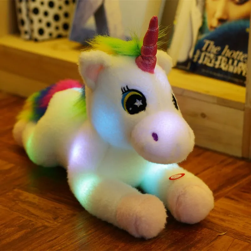 Animais de Pelúcia Brinquedos de Pelúcia Macios para Crianças Luzes de Natal Adorável Pelúcia Acender Unicórnio Led Kawaii Brinquedos Brinquedo 50cm 1pc 10 Brinquedos e hobbies