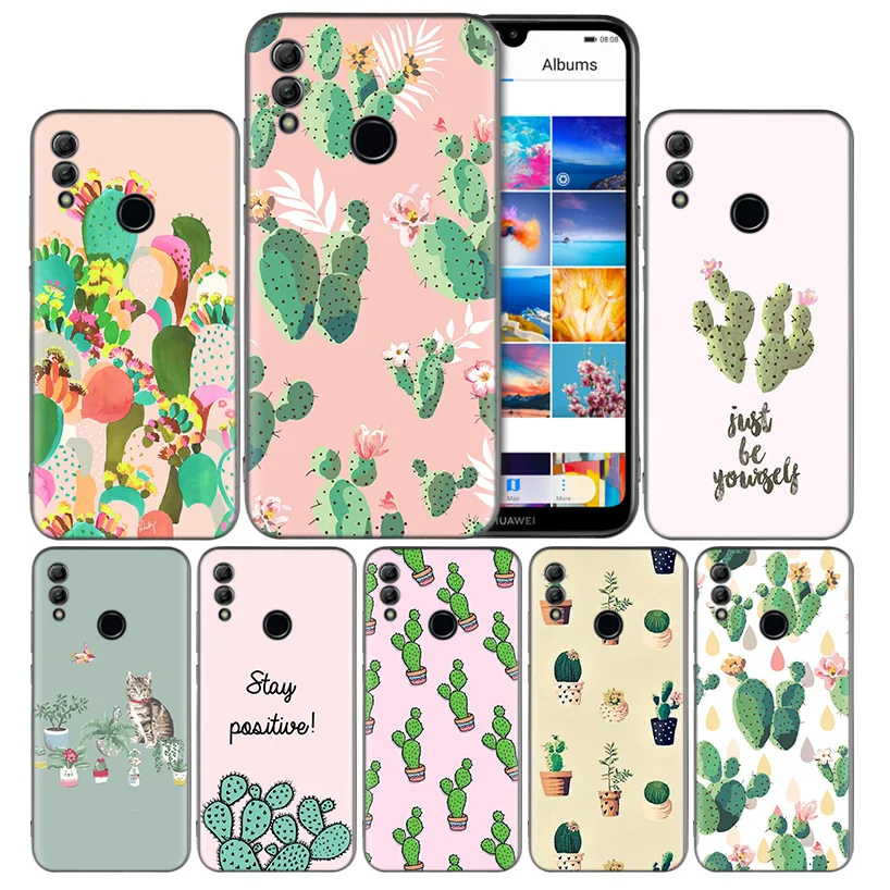 

Stripe Cactus Black Soft Silicone Case Cover for Huawei Honor 8X 8C 8A 8S 10 10i Lite Play V20 Y9 Y7 Y6 Y5 Prime 2018 2019 Capa