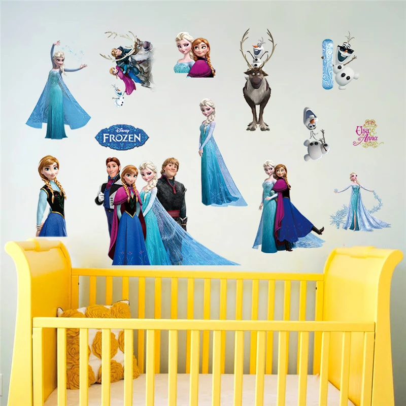 Cartoon Olaf Sven Kristoff Hans Anna Elsa Princess Frozen Theme Wall Stickers Home Decoration Anime Movie Mural Art Kids Decals Cartoon Olaf Sven Kristoff Hans Anna Elsa Princess Frozen Theme Wall Stickers Home Decoration Anime Movie Mural Art Kids Decals