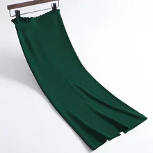 Осень Для женщин Bodycon юбки Высокая Талия Для женщин пикантные длинные юбка Saias Для женщин Вязание зима длинная юбка Юп роковой Faldas