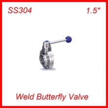 Горячая 1." SS304 Санитарно Сварки нержавеющей стали TC руководство клапан ж Ручка 20 шт./лот