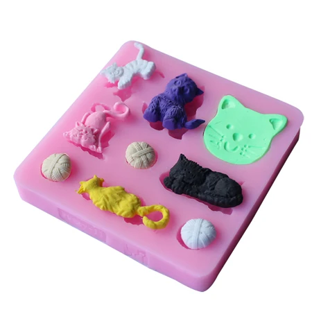 Торт помадка формы милый мультфильм Животные Дизайн DIY силиконовые 3D Торт помадка формы помадка выпечки инструмент - Цвет: 15