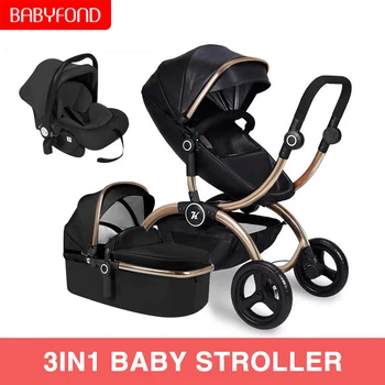 

2019 new me white baby stroller 360 degree rotation high landscape two-way 3in1 stroller SUV level suspension