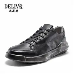 Delivr Уличная обувь мужские кроссовки 2019 коровья кожа пара обувь мужская и женская повседневная мужская обувь из натуральной кожи низкий