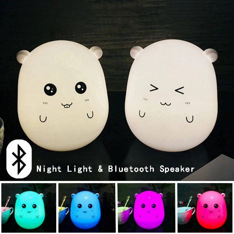 

Smart creative touch dimming colorful color led lights usb Bluetooth audio children's night light table lamp
