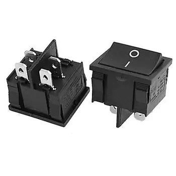 

10 Pcs x Black 4 Pin On-Off DPST Snap In Boat Rocker Switch 250V/6A 125V/10A AC KCD5-201