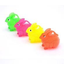 2017 New Fashion Led Rabbit bouncy balls 25units/lot soft rubber glowing toy safe Eco-friendly Gift for Kid supplies