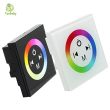 Tanbaby RGB LED Touch Panel Controller DC12-24V 12A 3 channel 86 Wall mounted touchscreen control dimmer for 5050 RGB Strip