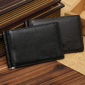 

Simple solid Genuine leather Men Short Purse Solid Color Soft Leather Ultrathin Man Clutch Bag Wallet-30