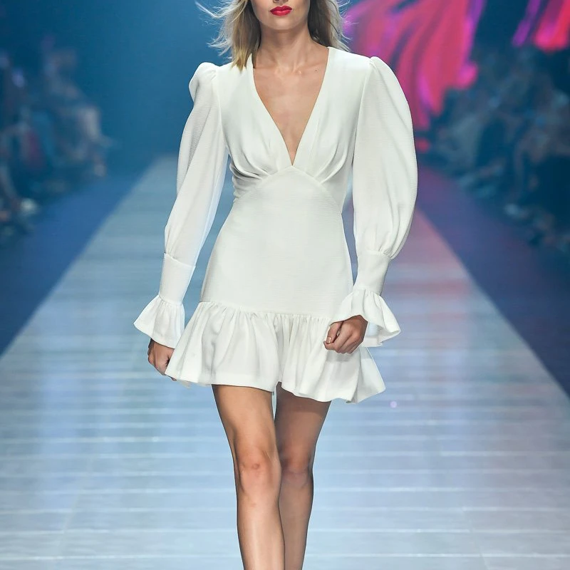 white chiffon mini dress