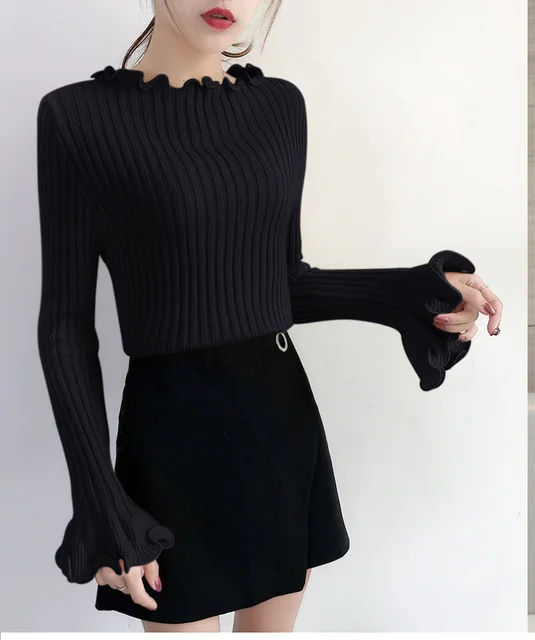 Wysokiej jakości jesień zima sweter kobiety swetry moda damska solidna Ruffles pełna Flare rękawem swetry z długim rękawem dla kobiet 2018 tanie tanio Komputery dzianiny O-Neck Stałe Pani urząd BH8116 Wiskoza Nylon viscose nylon Standardowych Brak Regularne DAIZHIYUE Wysokiej jakości jesień zima sweter kobiety swetry moda damska solidna Ruffles pełna Flare rękawem swetry z długim rękawem dla kobiet 2018 tanie tanio Komputery dzianiny O-Neck Stałe Pani urząd BH8116 Wiskoza Nylon viscose nylon Standardowych Brak Regularne DAIZHIYUE