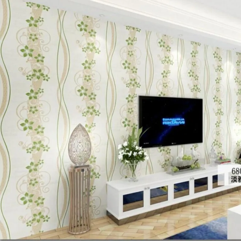 

papel de parede  Small fresh rustic style with non-woven wallpaper living room bedroom wallpaper paste over the room