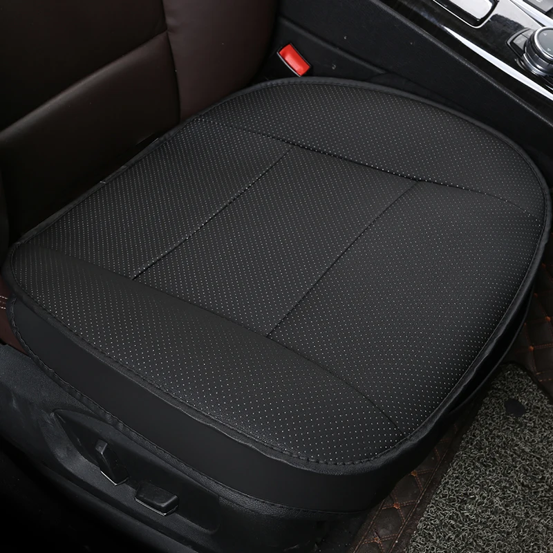 Универсальный автомобильный мягкий чехол на переднее сиденье, коврик из искусственной кожи, подушка на стул, черный/серый цвет, для Toyota/BMW/Nissan/Honda/VW