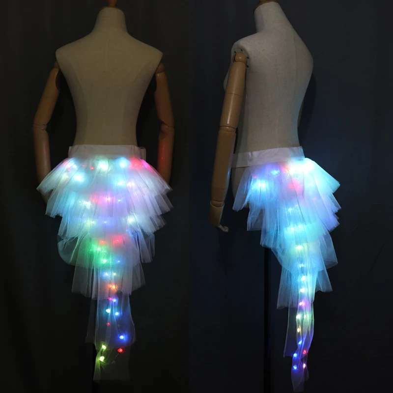 Women-LED-Ballet-Skirt-Dance-Clothes-Ballet-Fashion-Sexy-Black-Swan-Mesh-LED-Costume-Dance-Skirt