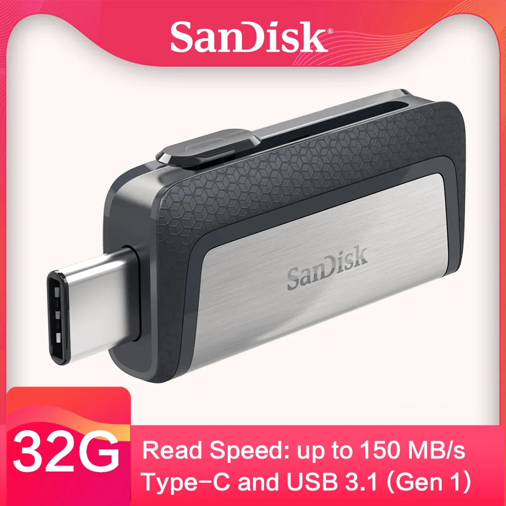 Двойной Флеш-накопитель SanDisk Тип-C OTG флеш-накопитель 32 Гб 64 ГБ USB флэш-накопитель 128 ГБ 256 130 МБ/с. USB 3,1 внешнее запоминающее устройство USB Стик