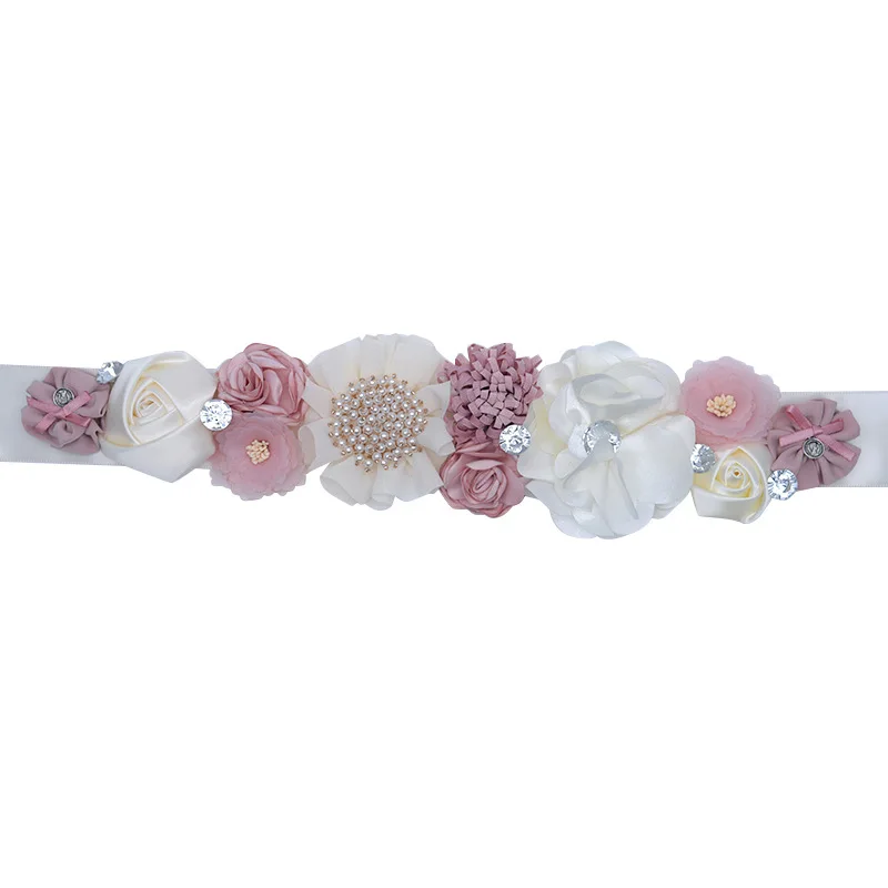 Prom Dress Flower Belt Bridal Accessories Hand Crystal Pearl Ribbon Belts For Dresses Pink Wedding Accesories Bride Bridesmaid Prom Dress Flower Belt Bridal Accessories Hand Crystal Pearl Ribbon Belts For Dresses Pink Wedding Accesories Bride Bridesmaid