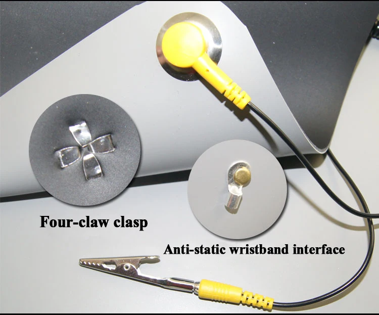 Kopen 700*500 Zwart Esd Anti Statische Bureau Mat Onderhoud Isolator Pad + Grond Draad + Esd Pols Voor mobiele Pc Reparatie Antistatische Bla