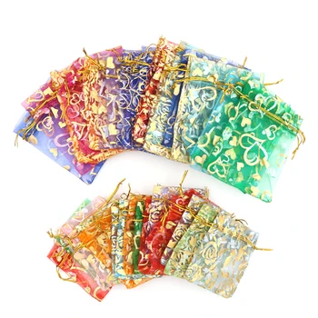 

20pcs/lot Organza Bags Drawstring Bags Jewelry Packaging Drawable Bags Gift Pouches 7x9cm 3X4 Inch Mix Color