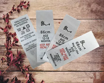 

1000pcs Cutted Custom Printed Care Labels Customized Garment Labels Clothing Washing Label Instruction Tags