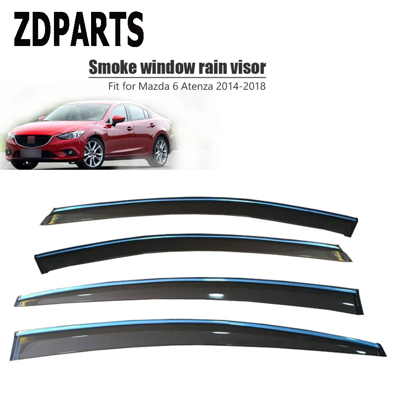 ZDPARTS 4 шт. автомобильный дефлектор для защиты от ветра защита от солнца дождь Ветер вентиляционный козырек крышка отделка Аксессуары для Mazda 6 Atenza dzda6