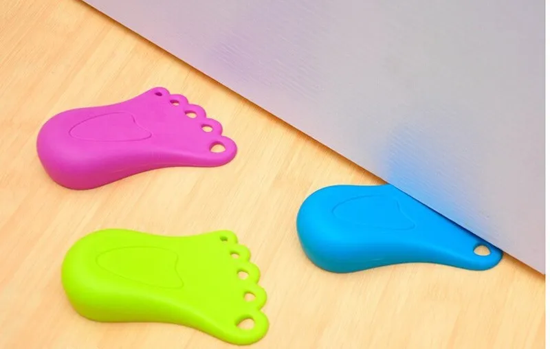 New Style Home Decor Finger Safety Door Stop Stopper Doorstop Child Feet Shape Safety Door Stopper Prevent Slamming Protector (10)