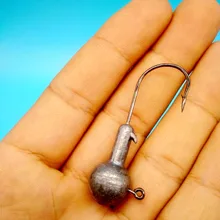 HOOFISH 15 шт./лот 7 г 10 г 12 г 14 г 18 г 21 г 30 г Круглый привести голову молния с различными размерами, рыболовные крючки для мягкой приманки