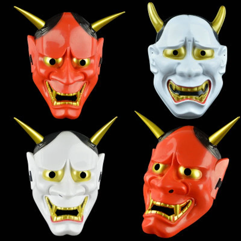 High quality free shipping Halloween Newest Horror Japanese Noh Hannya Resin Mask Evil Demon Devil Horned Horror 