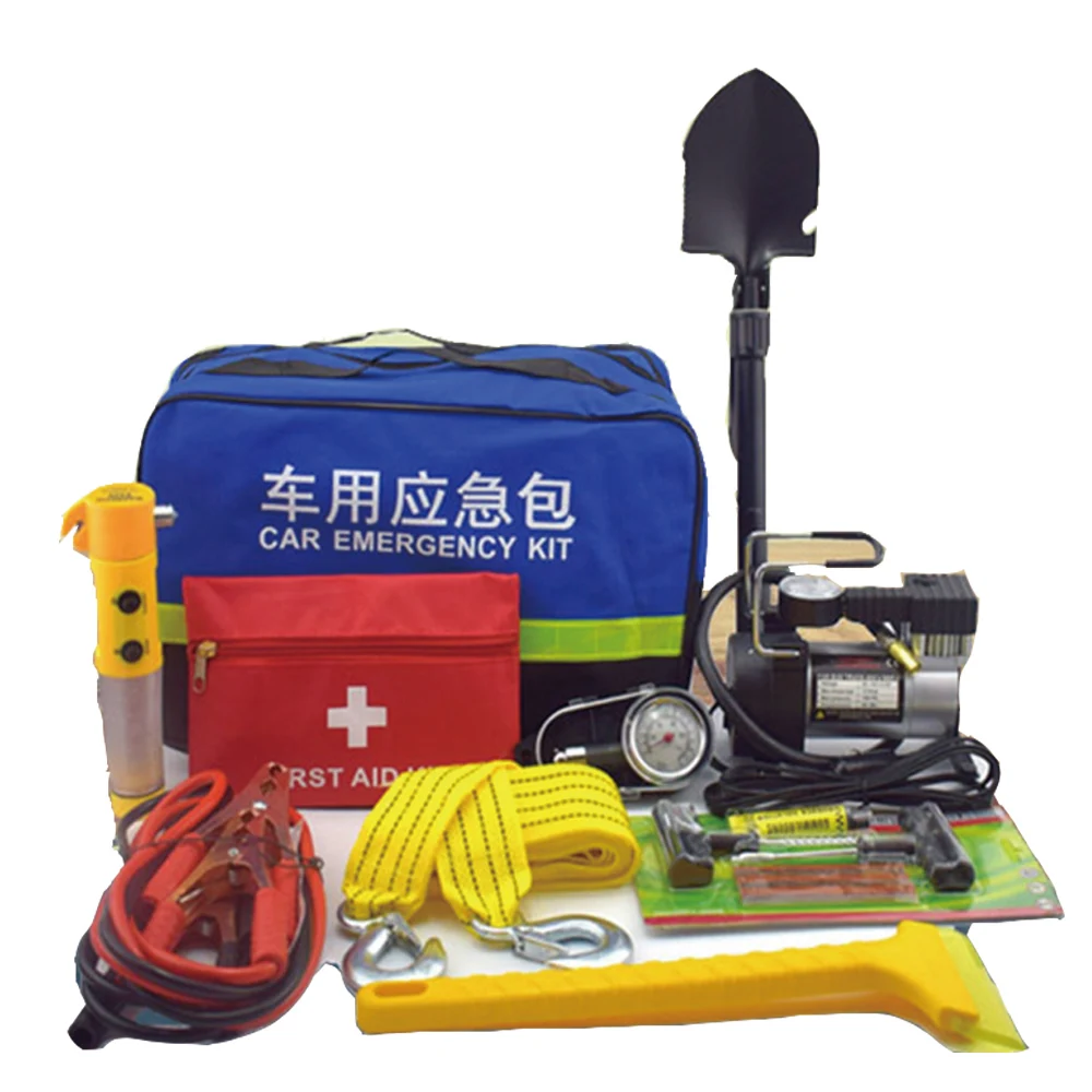 

Car first aid kit car air pump set of tools for car
