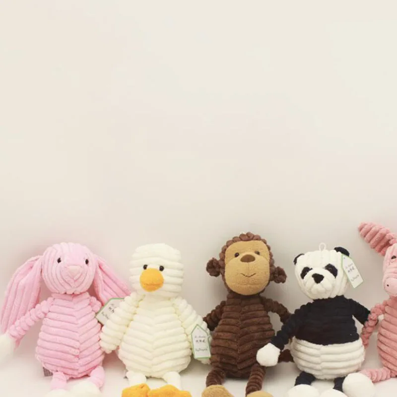 

1pc Cute Plush Toy Forest Animal Stripe Elephant Lion Fox Rabbit Pig Panda Chicken Monkey Soft Doll Best Birthday Gift