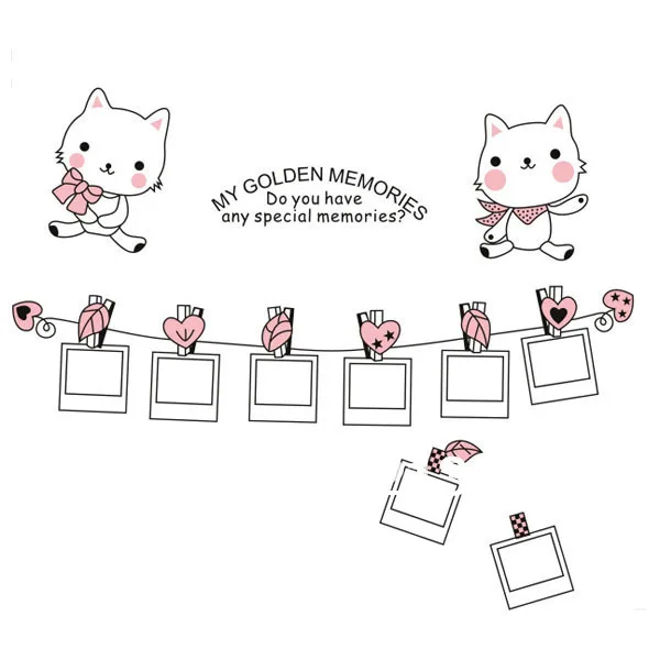 

[Fundecor] cute cartoon lanyard photo frame home decoration sticker hello kitty wall sticker 6138