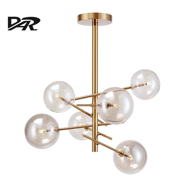 6 Heads Cognac Gl Ball Pendant Chandelier Lighting Gold Stainless 6 Heads Cognac Gl Ball Pendant Chandelier Lighting Gold Stainless Steel Rotatable Branch Chandeliers G4 Led