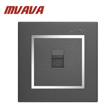 MVAVA 86*90 мм Телефонная настенная розетка для телевизора роскошные декоративные настольные лампы черная хромированная ПК Панель один Порты и разъёмы RJ11 колбас TEL розетки