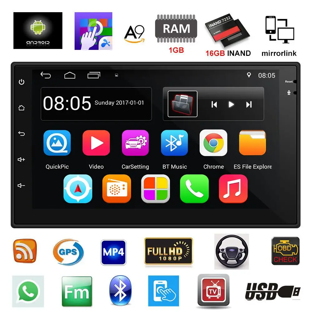2 Din font b Car b font font b Radio b font GPS Navigation Android 6