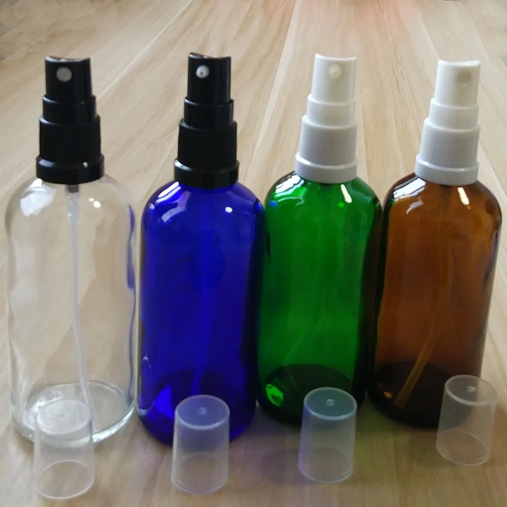 Download 100ml Blue/Amber/Green/Clear Glass bottles with plastic mist sprayer or Lotion pump! If you ...