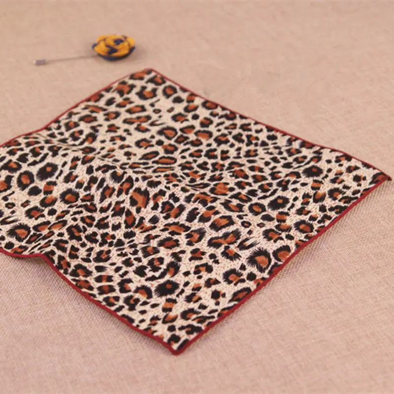  100% Cotton Handkerchiefs Leopard/Tiger Stripes Printing Pocket Square Men's Suits Magnificent Cott