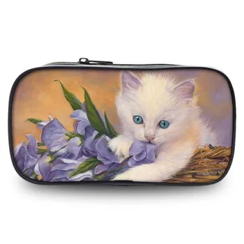 

Cute Korean Pencil 3D Case Kawaii Cartoon Animal Cat Large Capacity Zipper Pencil Pringting Bag Kid School Stationery Coin Purse