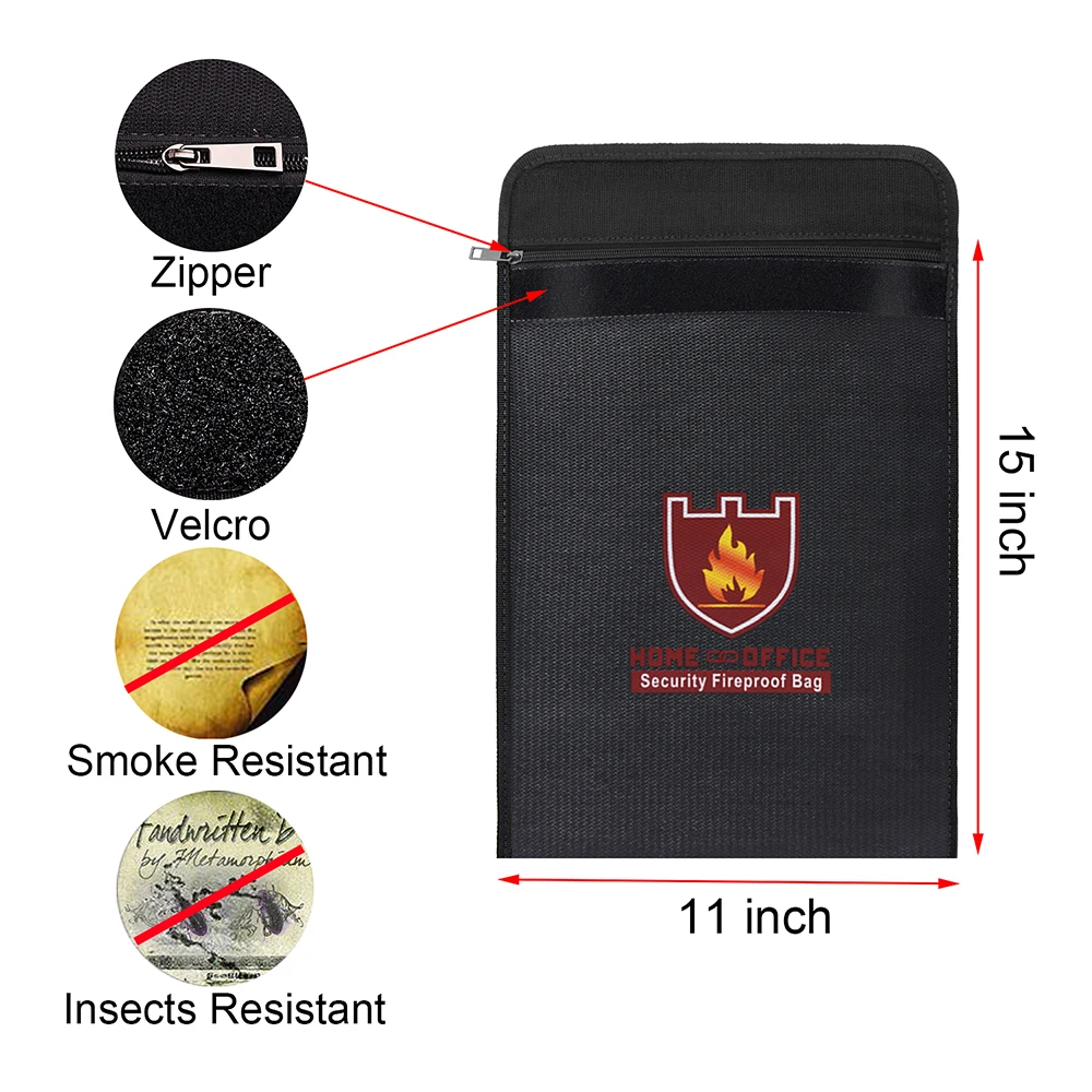 Sac ignifuge 370x280mm - Pochette sécurité feu et eau pour documents