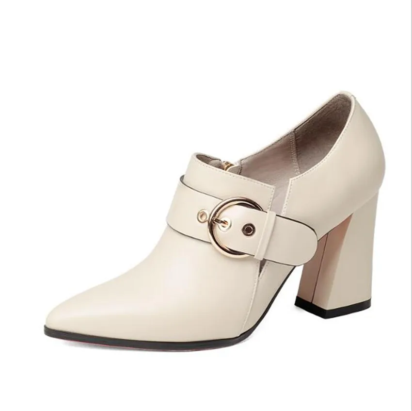 

ZOUDKY 2018 Autumn Korean version deep leather high leather fashion shoes
