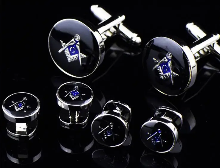 

Classic Freemason Tuxedo Cufflinks Collar Studs Set 6pcs Set Masonic Cuff Links Buttons Set Men's Jewelry Accessory Gift 5Sets