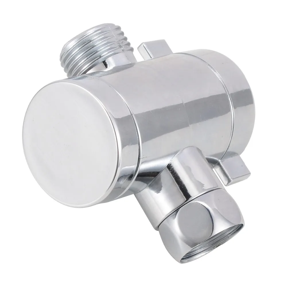 3-Way T-adapter Diverter Valve Adjustable Shower Head Arm Mounted Fittings MP 